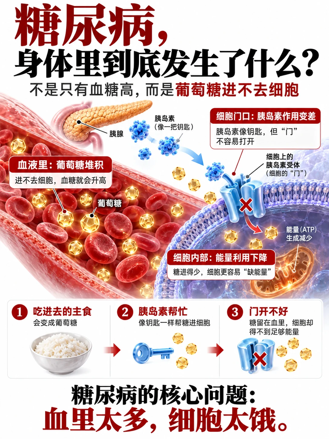 血糖问题，先从几个关键点理解头图